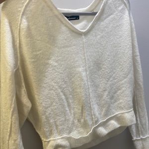 Cropped white sweater
